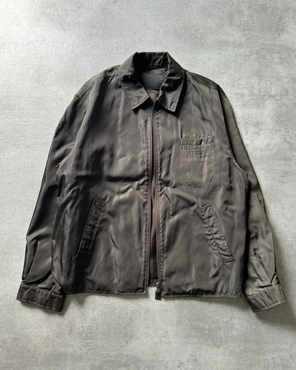 FW1994 Prada Nylon Olive Light Coach Jacket (XL) - 5
