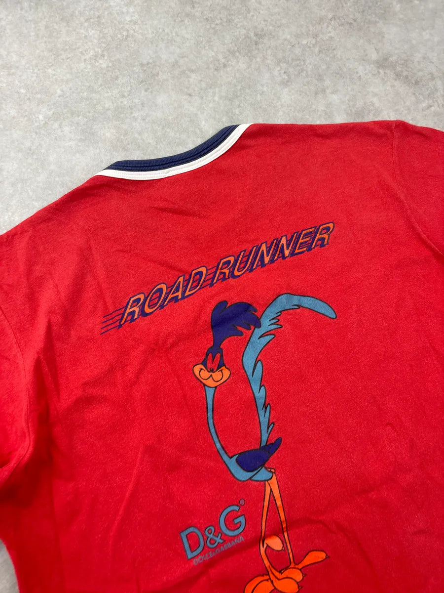 SS2006 Dolce & Gabbana Red Wile E. Coyote Road Runner Ringer T-Shirt pDVVVqMs 6
