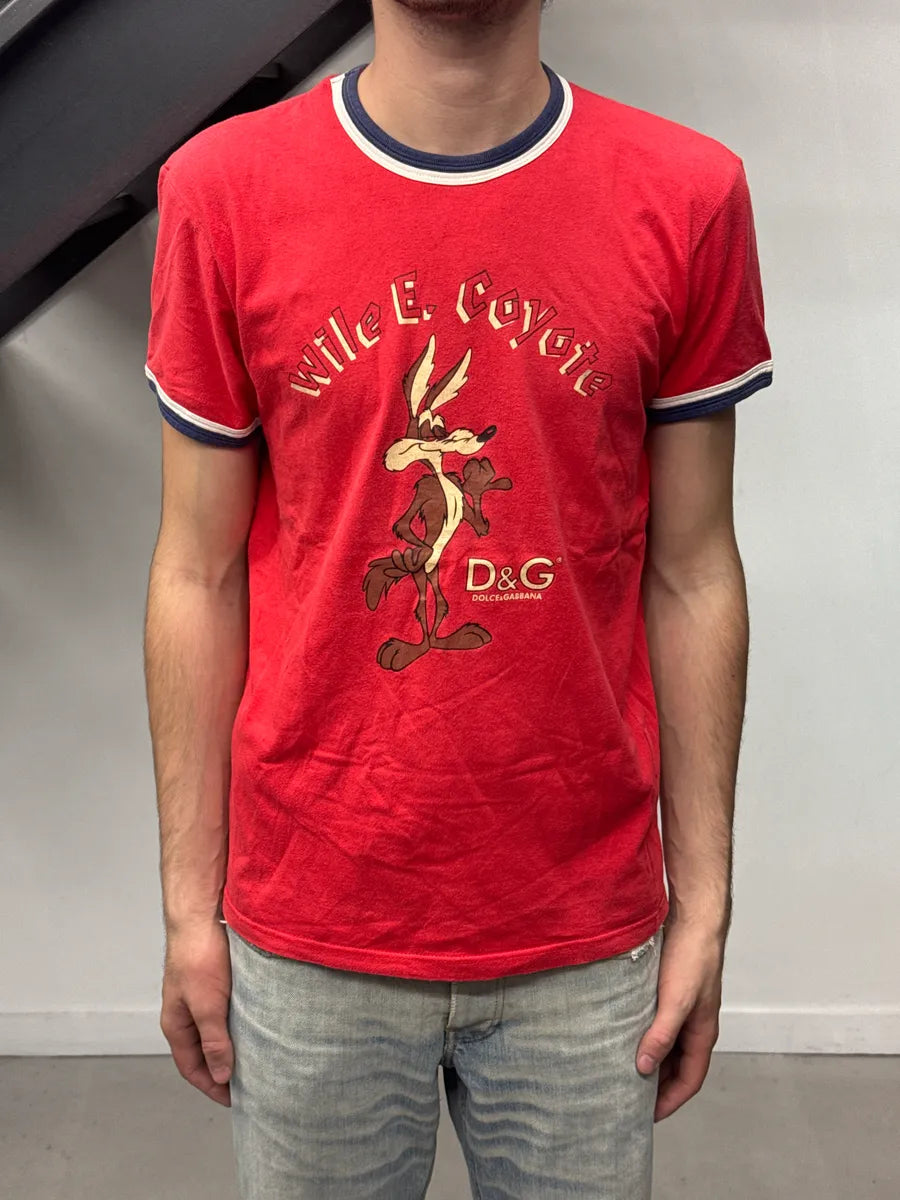 SS2006 Dolce & Gabbana Red Wile E. Coyote Road Runner Ringer T-Shirt pDVVVqMs 1