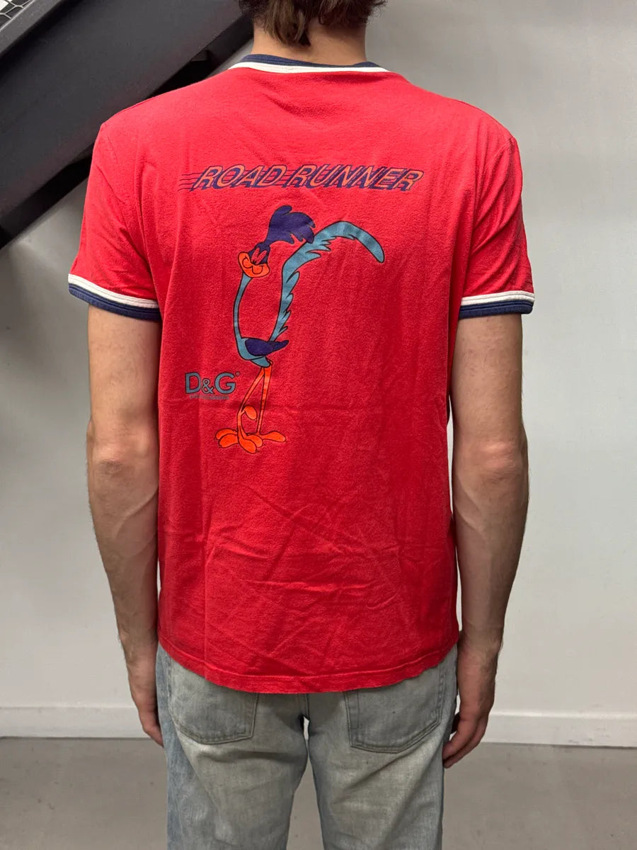 SS2006 Dolce & Gabbana Red Wile E. Coyote Road Runner Ringer T-Shirt pDVVVqMs 2