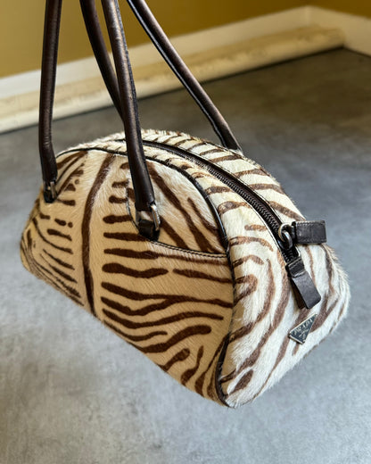 Prada Bowling Pony Hair Calfskin Zebra Hangbag (OS) - 5