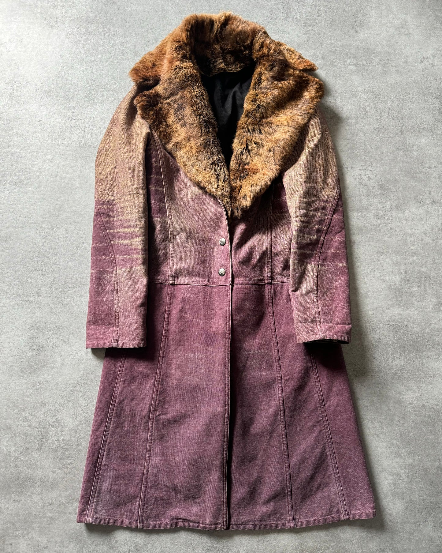 SS2004 Cavalli Sunset Faded Purple Trench Coat (S) - 1