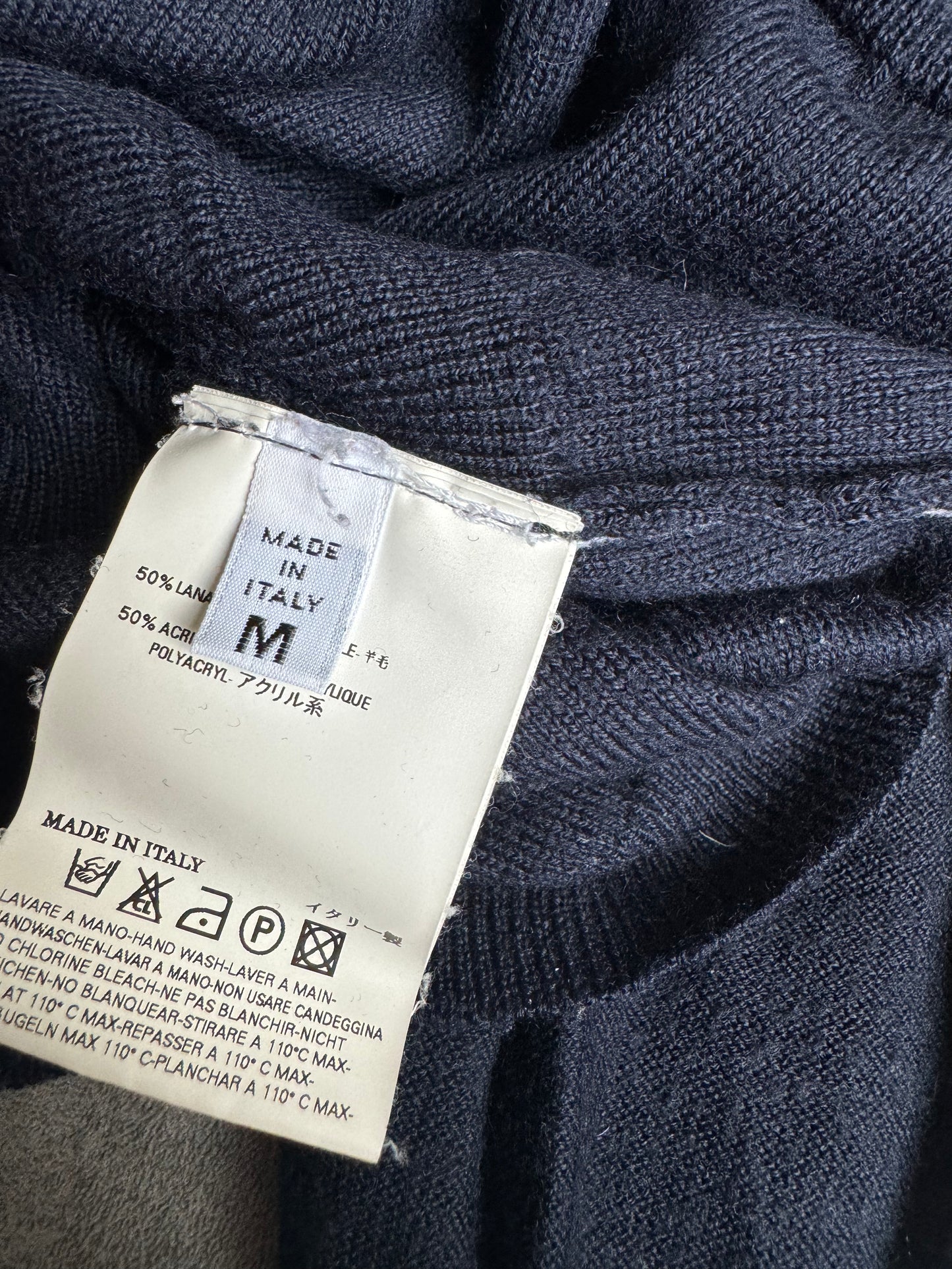 2000s Maison Martin Margiela Navy Wavy Turtleneck  (XS/S) - 6