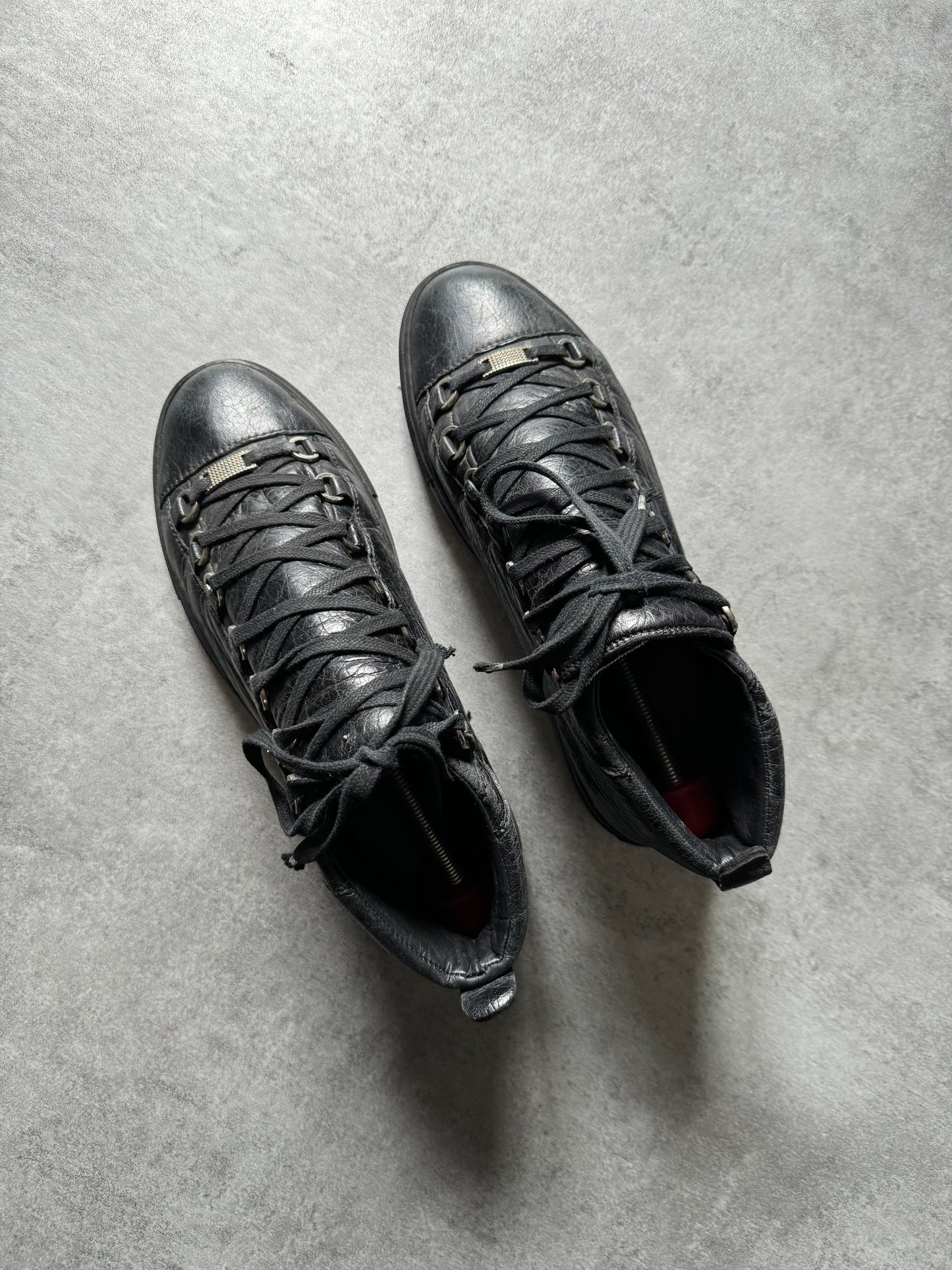 Balenciaga Arena High Black Leather Shoes (40) - 5