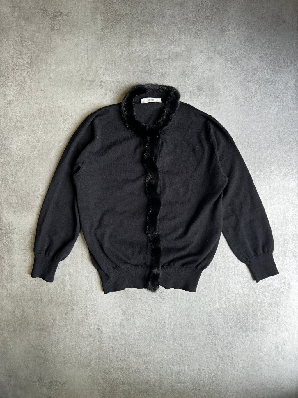 AW2000 Prada Black Fur Cardigan (XS) - 4