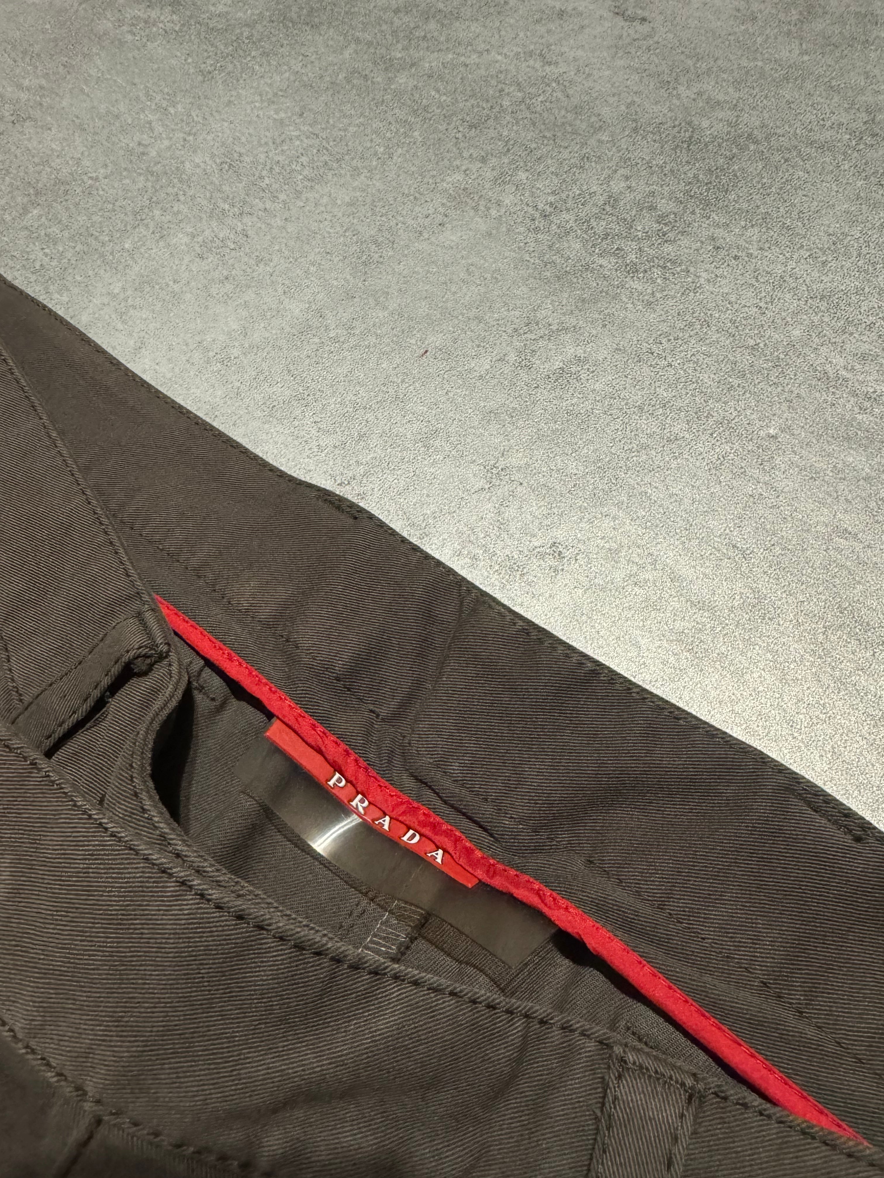 2000s Prada Tactical Linea Rossa Brown Pants (L) - 5