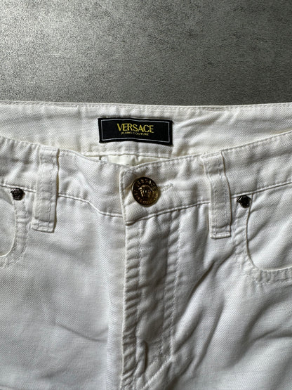 2000s Versace White Relaxed Cargo Pants  (S) - 5