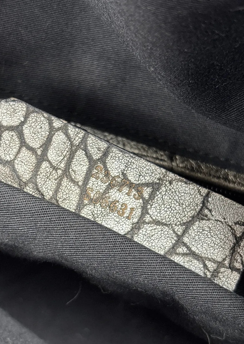 2010s Alexander McQueen Silver Grey Leather Crocodile Effect Metallic Bag pStFhNkH 18