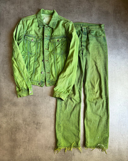 Acid Green Margiela Jacket & Levis Pants Set (M) - 1