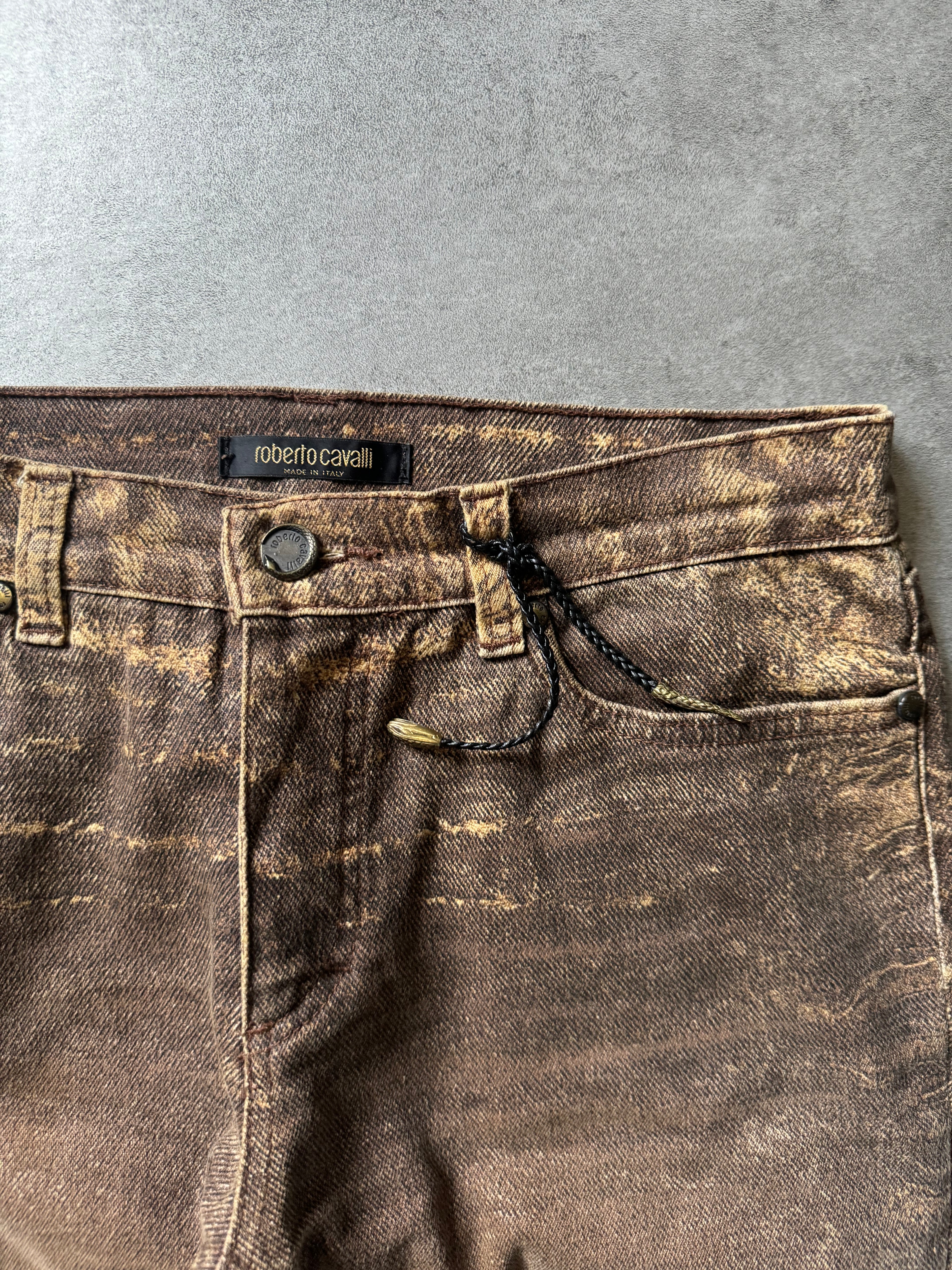 2000s Roberto Cavalli Arabic Brown Sand Erosion Pants (S) - 8