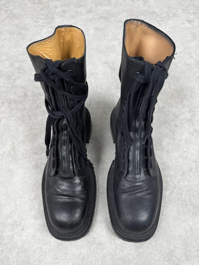 Cesare Paciotti Black Combat Leather High Boots CbLnwTU 3
