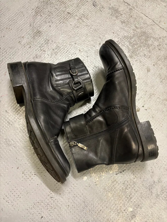 Paciotti Black Leather Harness Chelsea Boots cqPnKPg 7