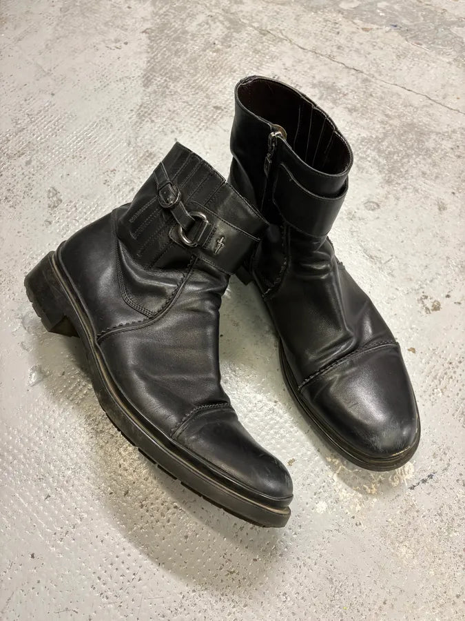 Paciotti Black Leather Harness Chelsea Boots cqPnKPg 6