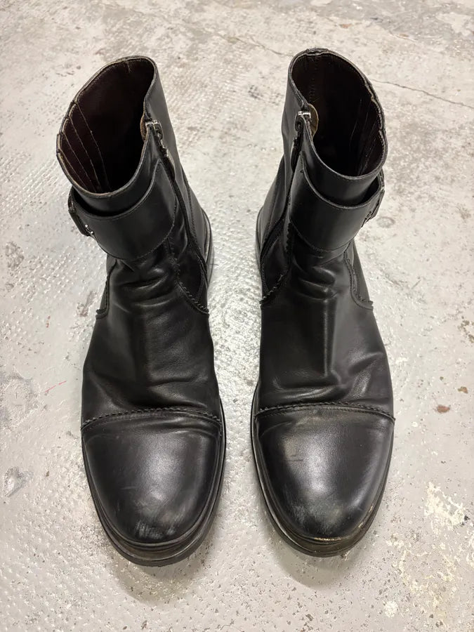 Paciotti Black Leather Harness Chelsea Boots cqPnKPg 3