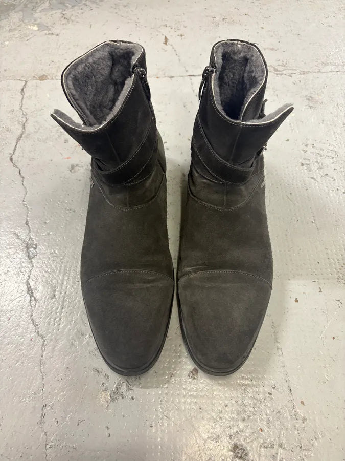 Paciotti Grey Suede Chelsea Boot Fur-Lined Size 44.5 RscHABt 1