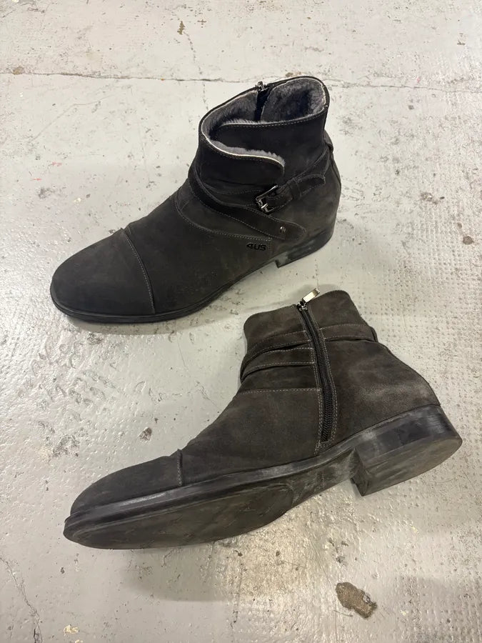 Paciotti Grey Suede Chelsea Boot Fur-Lined Size 44.5 RscHABt 7