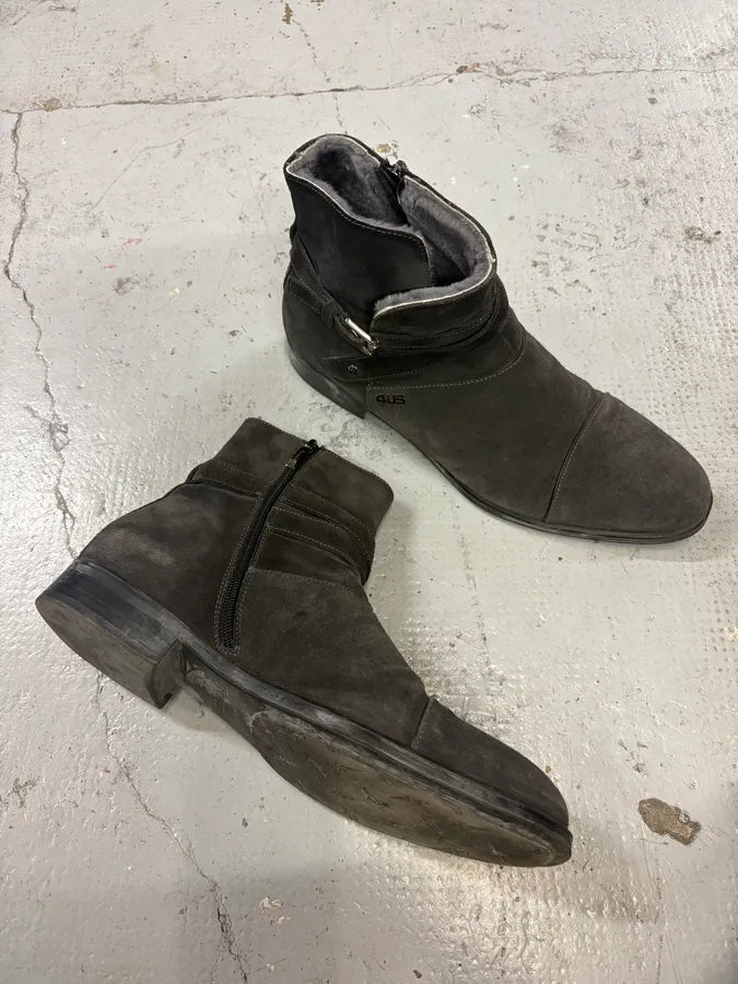 Paciotti Grey Suede Chelsea Boot Fur-Lined Size 44.5 RscHABt 8