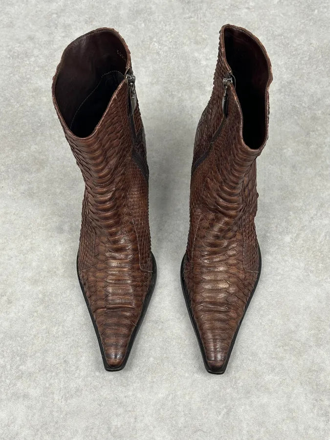 Cesare Paciotti Italian Python Leather Brown Boots kTUYPiS 2