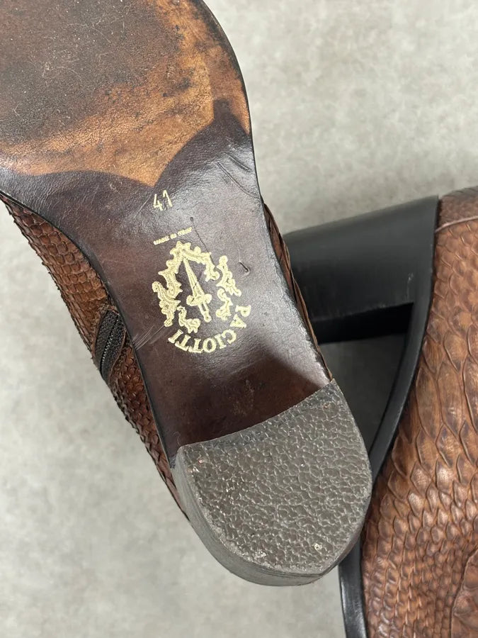 Cesare Paciotti Italian Python Leather Brown Boots kTUYPiS 13