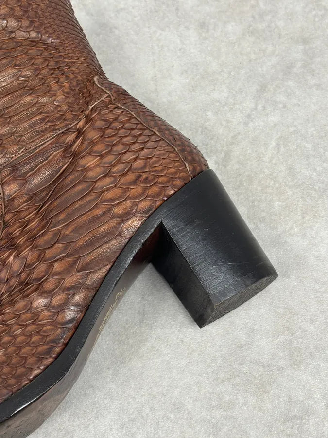 Cesare Paciotti Italian Python Leather Brown Boots kTUYPiS 11