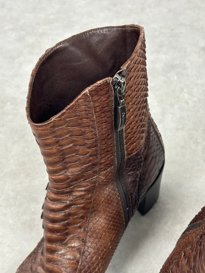 Cesare Paciotti Italian Python Leather Brown Boots kTUYPiS 9