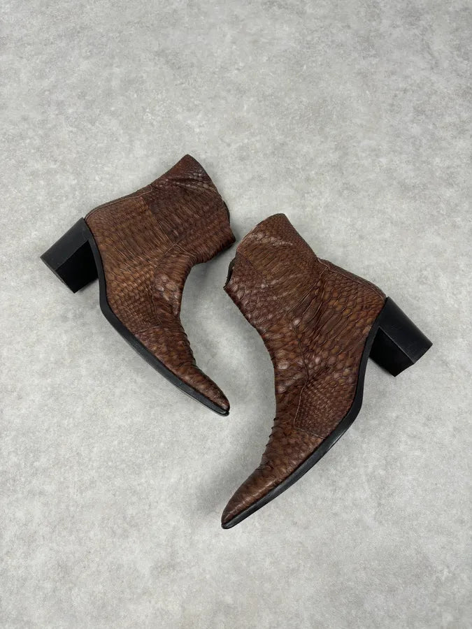 Cesare Paciotti Italian Python Leather Brown Boots kTUYPiS 1