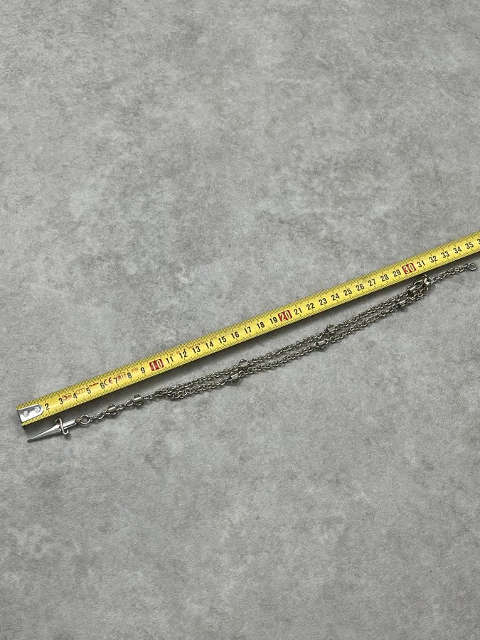 Cesare Paciotti Silver Metal Dagger Pendant Necklace  dYSLceO 7