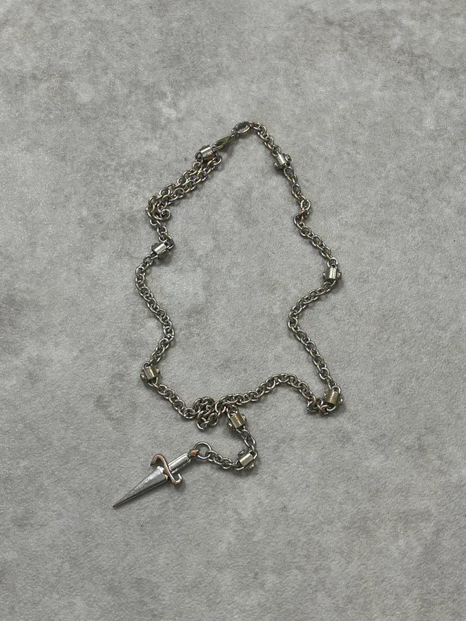 Cesare Paciotti Silver Metal Dagger Pendant Necklace  dYSLceO 2