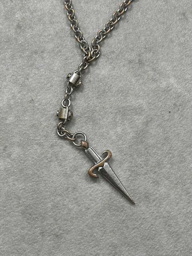 Cesare Paciotti Silver Metal Dagger Pendant Necklace  dYSLceO 3
