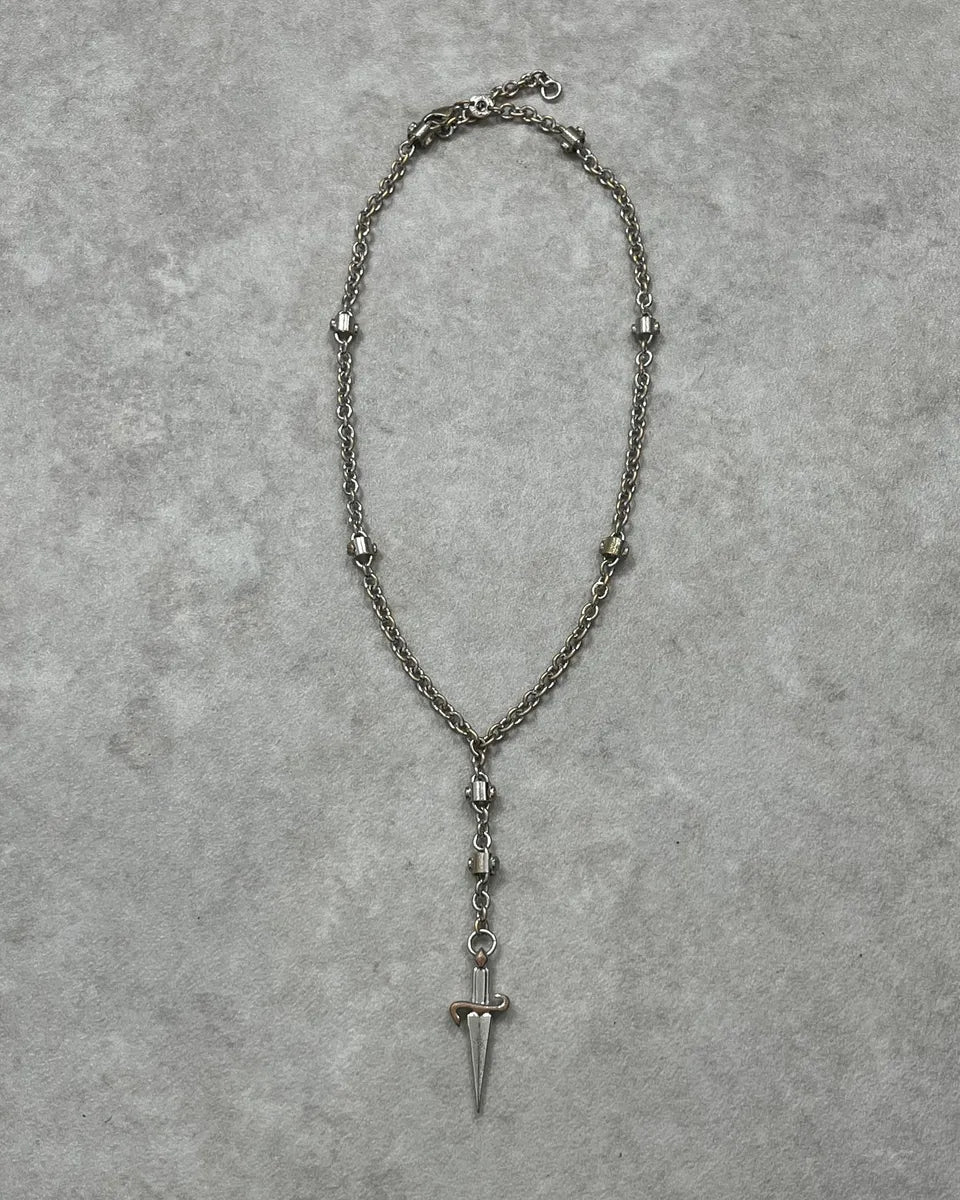 Cesare Paciotti Silver Metal Dagger Pendant Necklace  dYSLceO 0