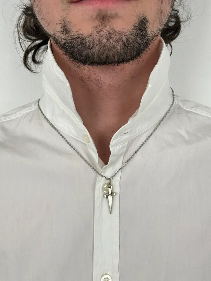 Cesare Paciotti Silver Metal Sword Pendant Necklace hnRXudI 1