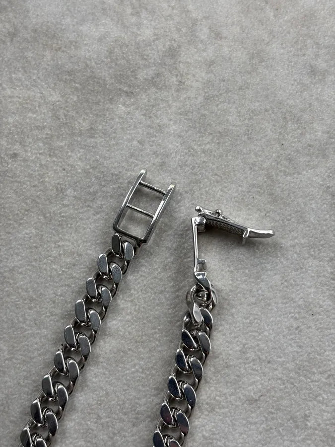 Cesare Paciotti Silver Stainless Steel Curb Chain Necklace  NjUuHwj 5