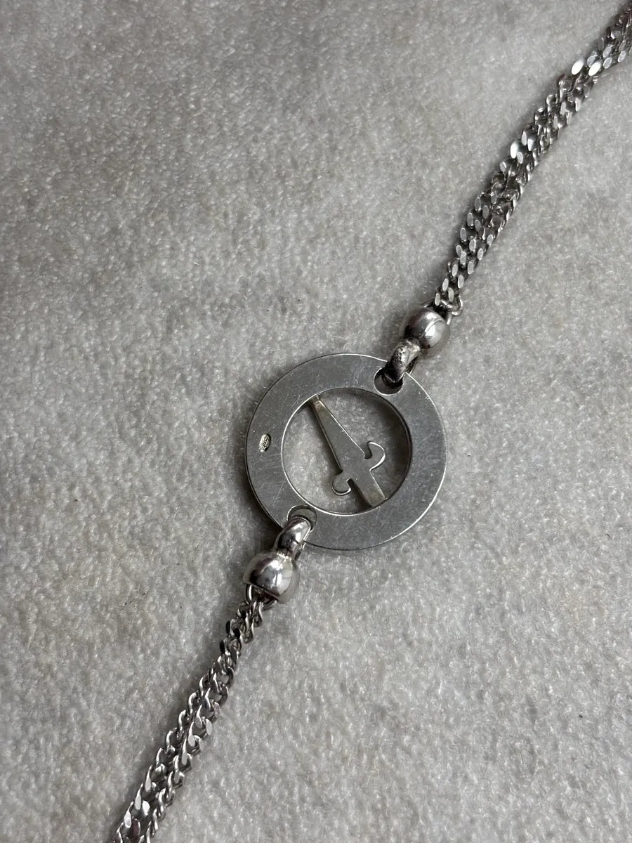 Paciotti Silver-Tone Sword Medallion Logo Engraved Bracelet CRzeiHwZ 5