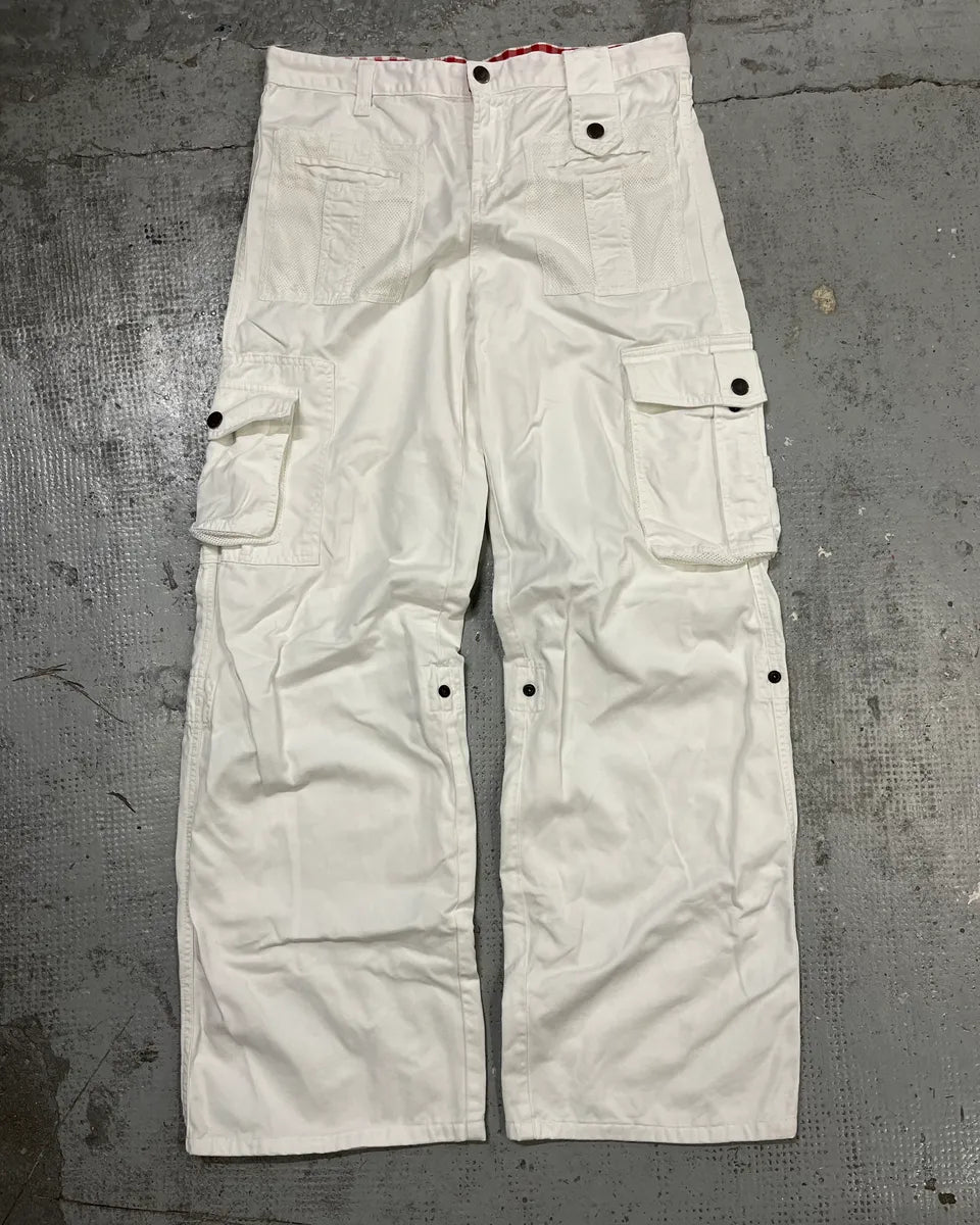 SS2003 Dolce & Gabbana White Multi Pockets Cargo Pants QWqAbha 0