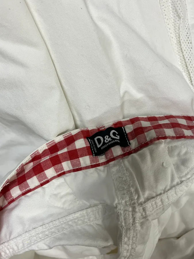 SS2003 Dolce & Gabbana White Multi Pockets Cargo Pants QWqAbha 9