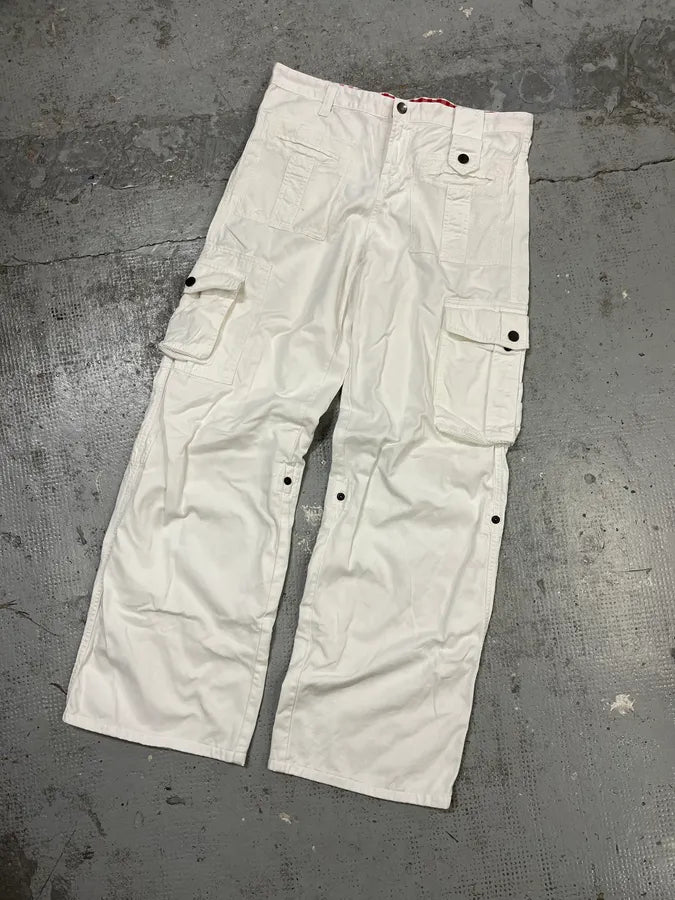 SS2003 Dolce & Gabbana White Multi Pockets Cargo Pants QWqAbha 5
