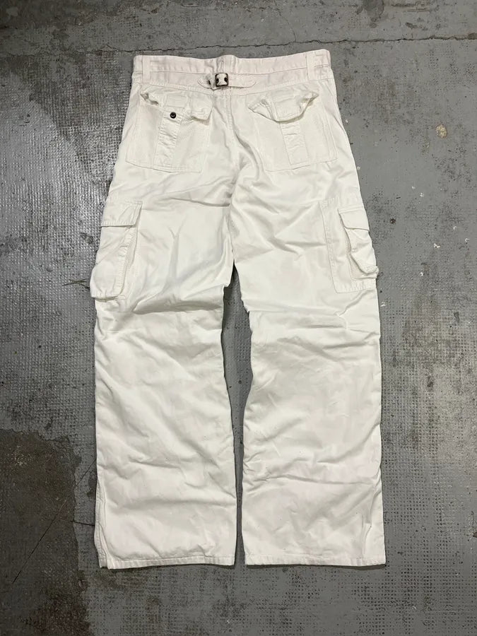 SS2003 Dolce & Gabbana White Multi Pockets Cargo Pants QWqAbha 6