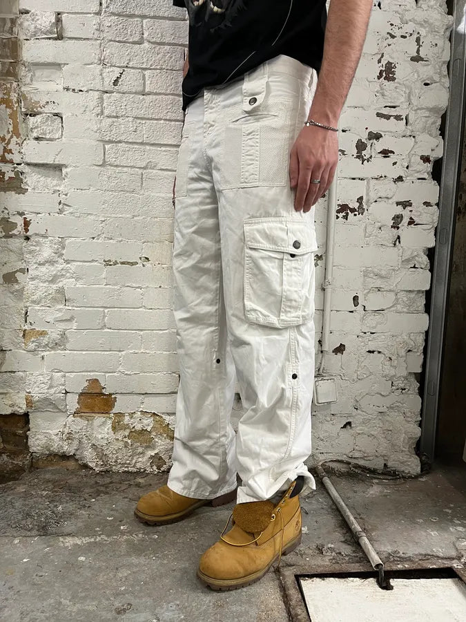 SS2003 Dolce & Gabbana White Multi Pockets Cargo Pants QWqAbha 2