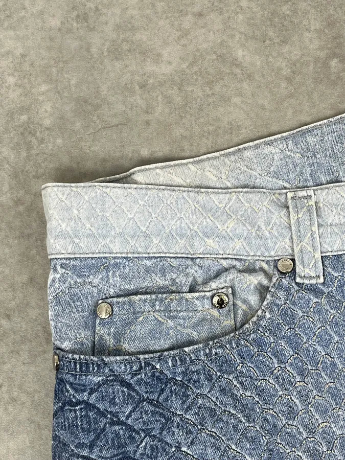 2000s Roberto Cavalli White & Blue Aqua Gradient Pants egMvFsW 9