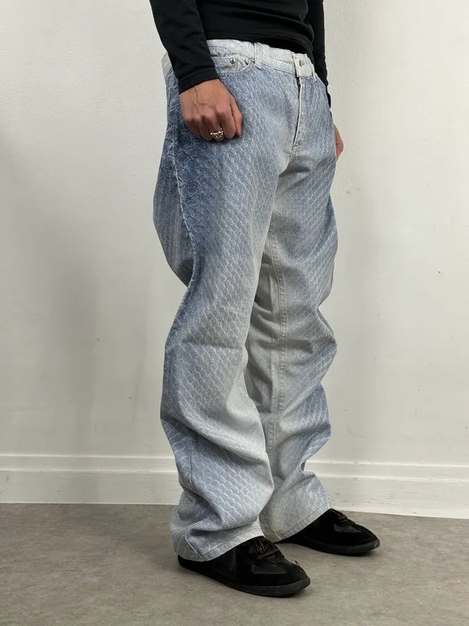 2000s Roberto Cavalli White & Blue Aqua Gradient Pants egMvFsW 2