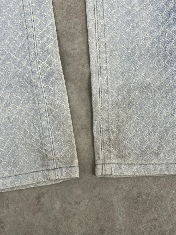 2000s Roberto Cavalli White & Blue Aqua Gradient Pants egMvFsW 8