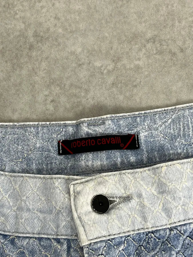 2000s Roberto Cavalli White & Blue Aqua Gradient Pants egMvFsW 10