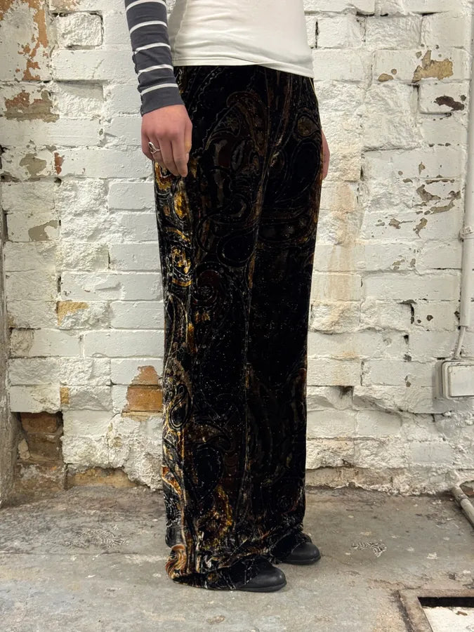 2000s Cavalli Velvet Dark Orange Pants uYlYXOq 2