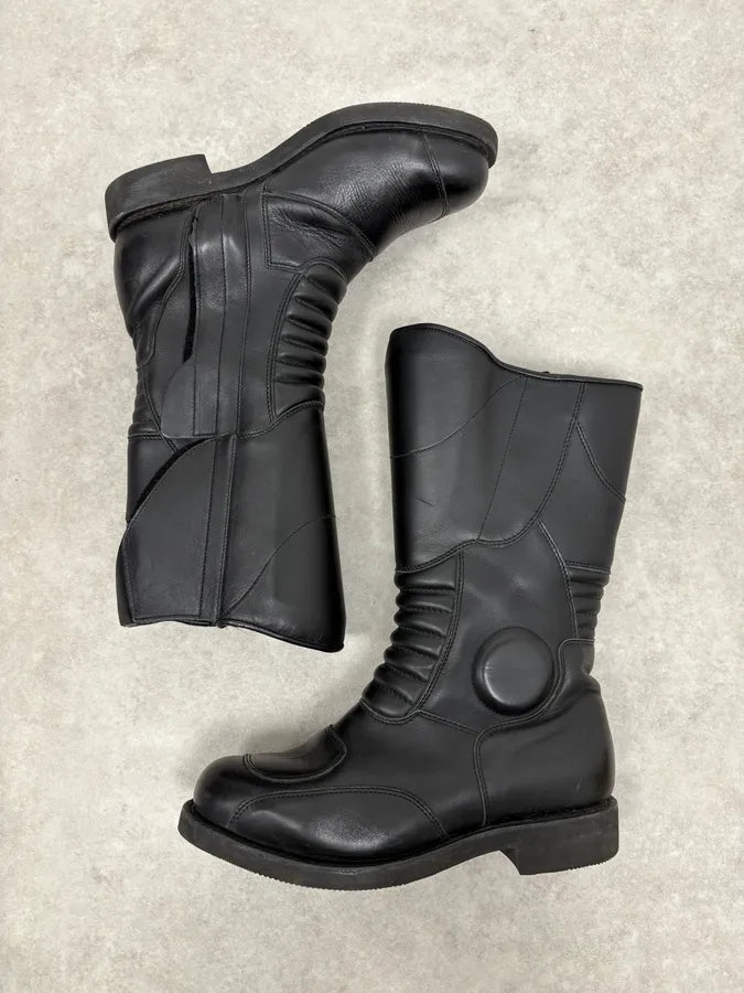 Paraboot Black Ankle Padded Biker Leather Boots TyspgDN 3