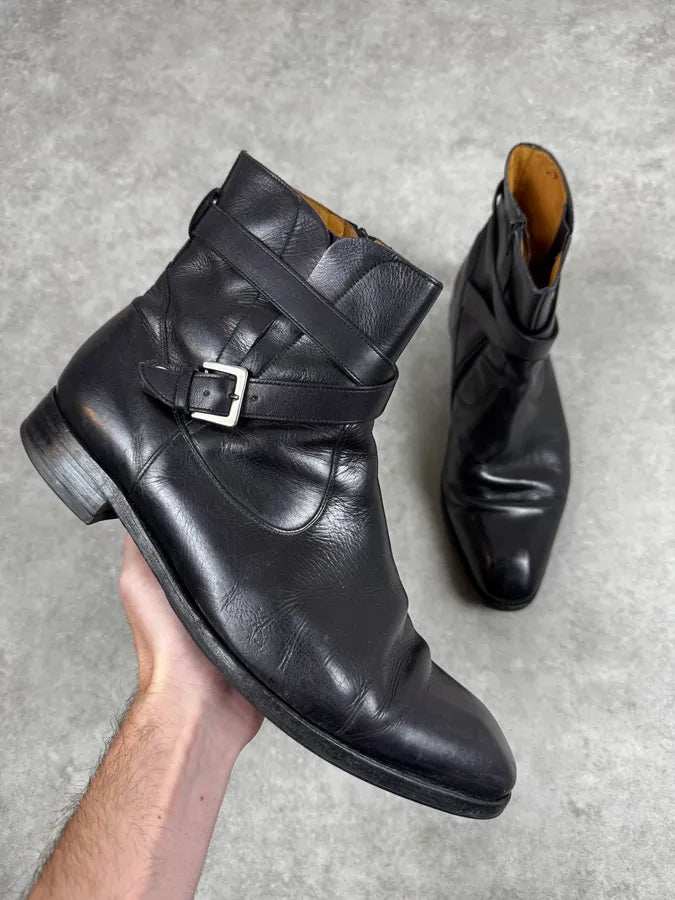 Paraboot Black Buckle Leather Boots fxhBvgf 0