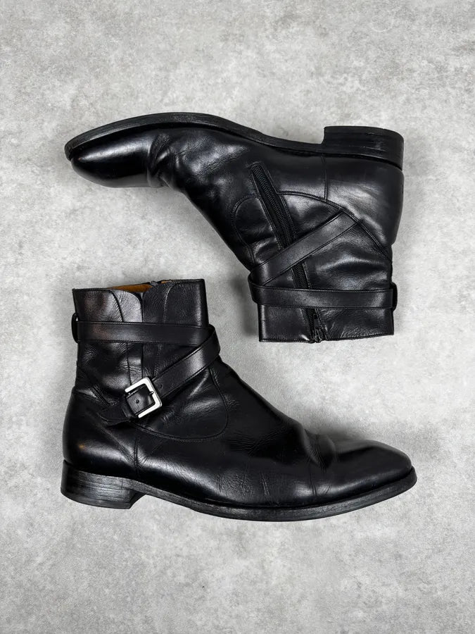 Paraboot Black Buckle Leather Boots fxhBvgf 2