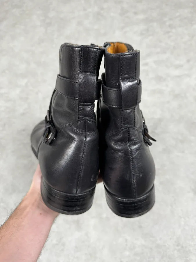 Paraboot Black Buckle Leather Boots fxhBvgf 4