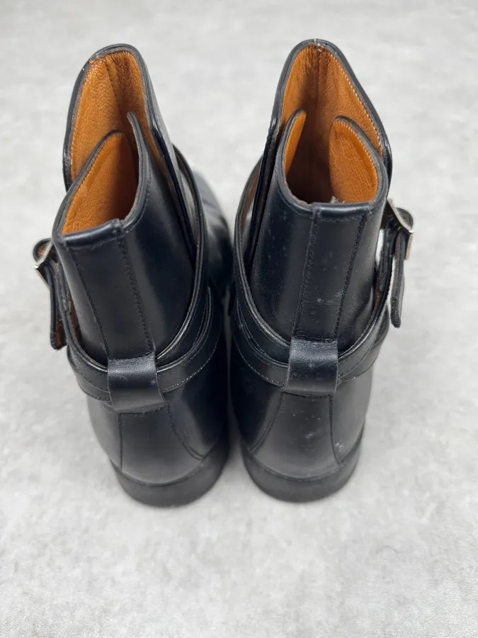 Paraboot Black Buckle Leather Boots xRRJQIR 4