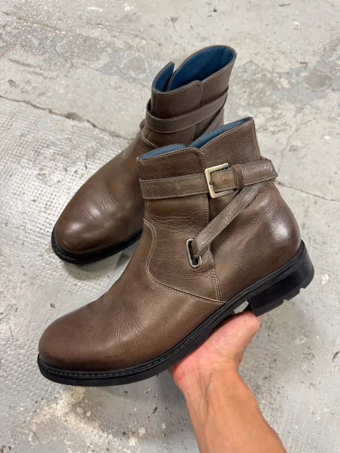 Paraboot Brown Jodhpur Ankle Biker Leather Boots rJSCSkt 0