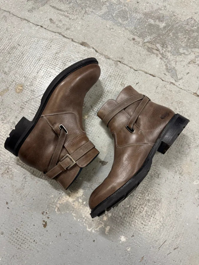 Paraboot Brown Jodhpur Ankle Biker Leather Boots rJSCSkt 1